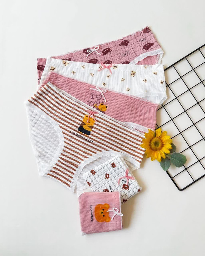 شورت نخی کبریتی زنانه 2XL برند M&N طرح خرسی صورتی🧸