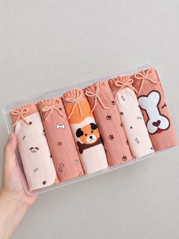 شورت نخی کبریتی زنانه 2XL برند دنیز طرح داگ 🐶🍖