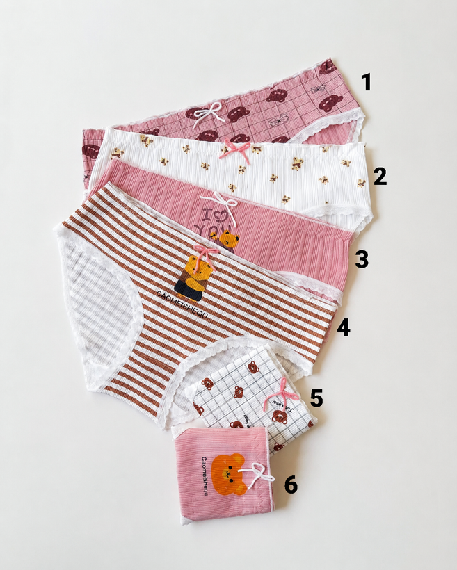 شورت نخی کبریتی زنانه 2XL برند M&N طرح خرسی صورتی🧸